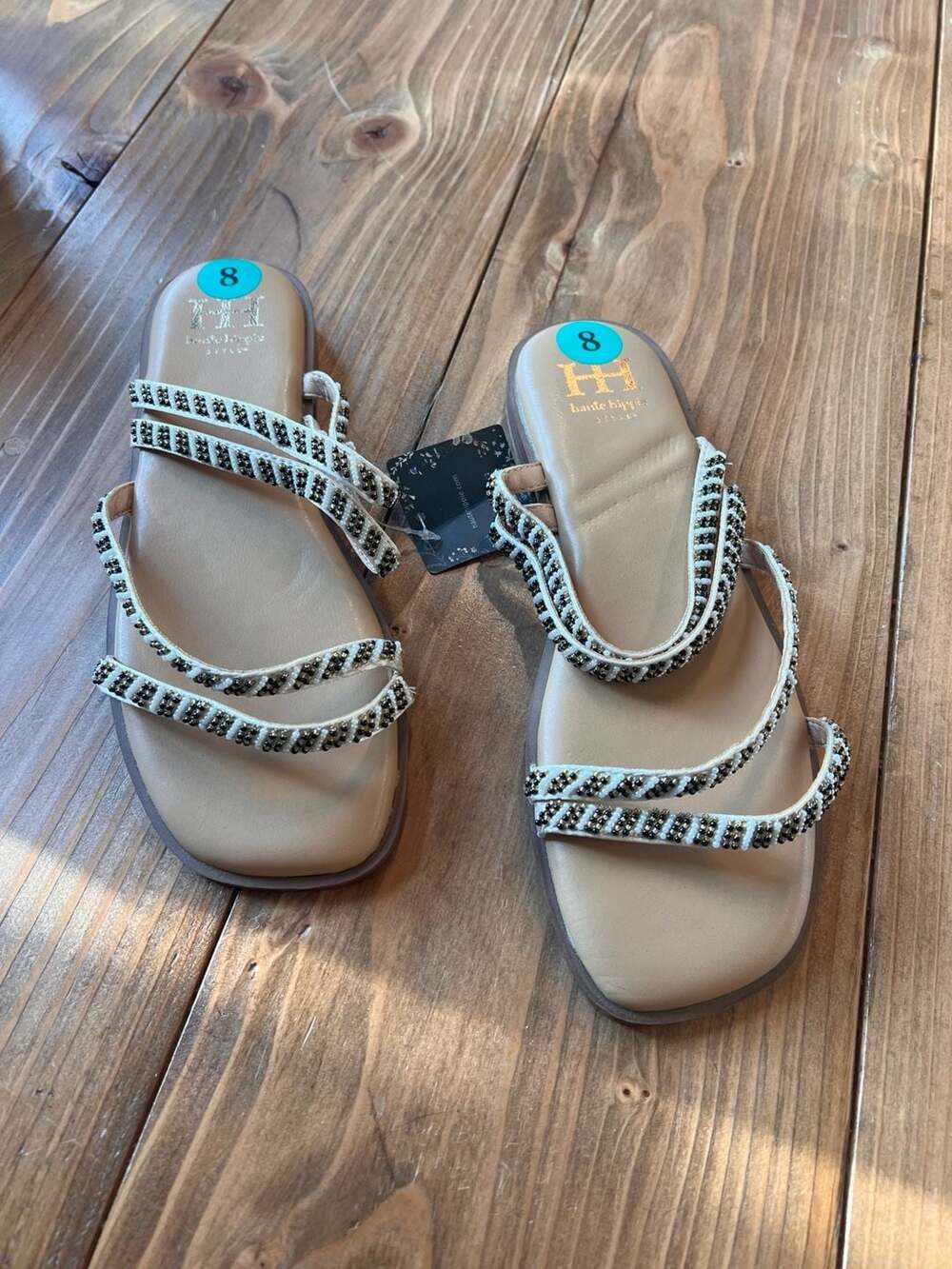 NEW Haute Hippie Style Beaded Strappy Sandals Size 8M